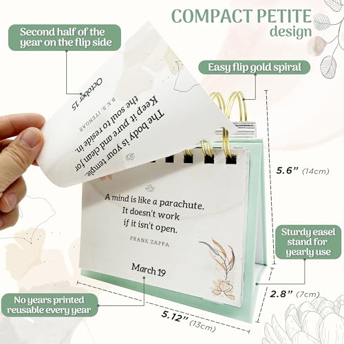 MESMOS Inspirational Gifts for Women, Teacher Appreciation Gifts for Women, Perpetual Calendar with 366 Daily Affirmations, Mindfulness Self Care Gifts, Cute Office Desk Accessories, Office Decorations - Image 3
