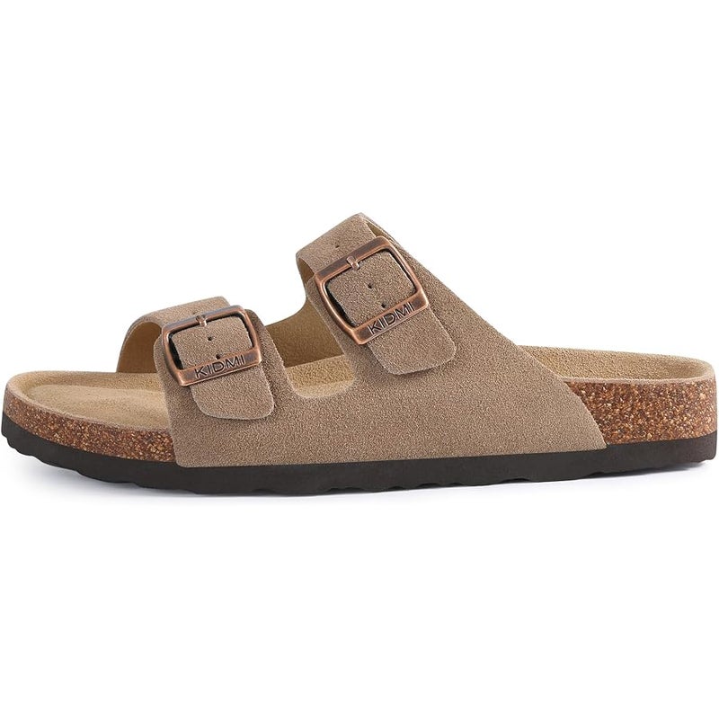 KIDMI Unisex Summer Sandals Arch Support Cork Footbed Slide Sandals with Double Adjustable Buckle for Women Men - Image 4