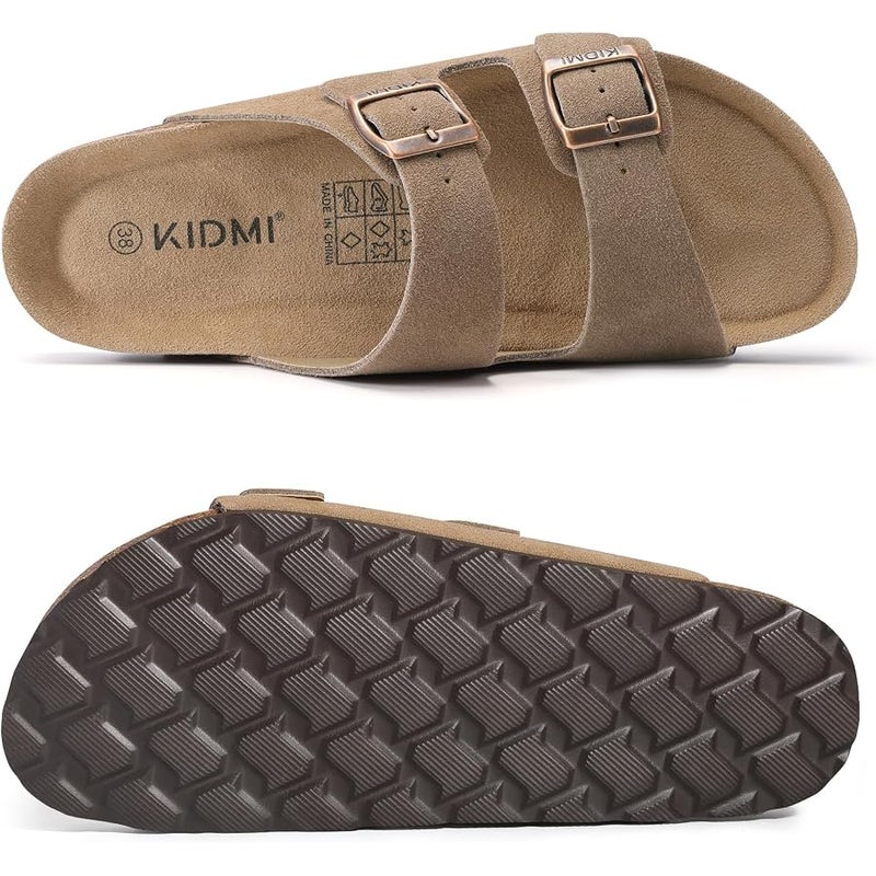 KIDMI Unisex Summer Sandals Arch Support Cork Footbed Slide Sandals with Double Adjustable Buckle for Women Men - Image 5