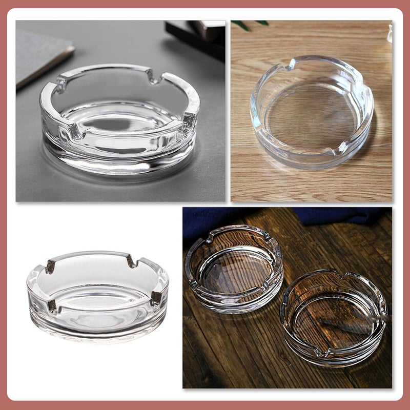 Crystal Glass Ashtray Desktop Cigarette Ash Holder Simple Style For Home Indoor Use - Image 4