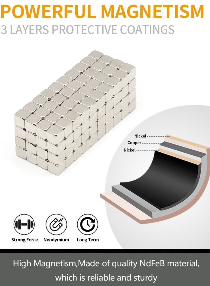 100 قطعة 5x5x5mm N35 الحديد البورون كتلة المغناطيس النيوديميوم سوبر سوبر مغناطيس قوي مغناطيس دائم الثلاجة المغناطيس 0.2x0.2x0.2 بوصة - Image 4