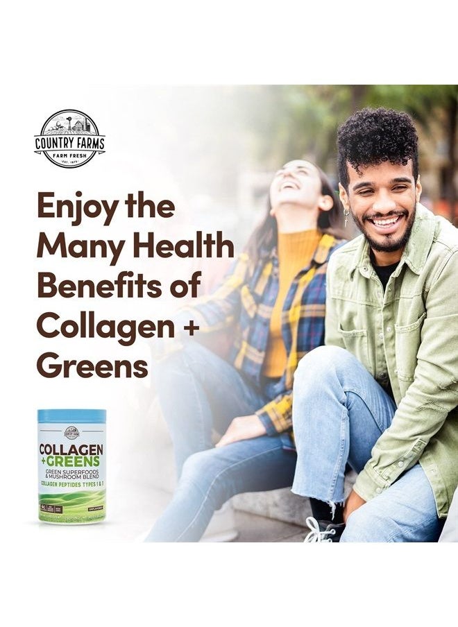 COUNTRY FARMS Collagen Peptides Powder with Greens Dietary Powder Supplement (Type I, III) for Skin Hair Nail and Joints, Dairy/Gluten/Sugar Free, Energizing Superfoods, Natural, 10.6 Oz 30 Servings  - Image 4