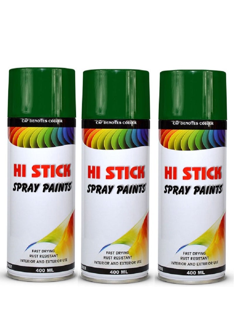 HI STICK Green Spray Paint 3Pcs - Image 1