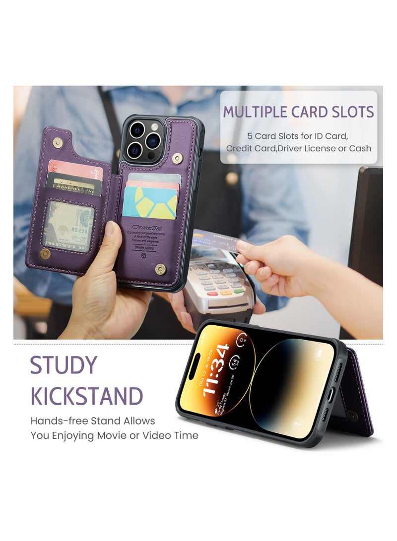 Black Wallet Phone Case for iPhone 16 Case with Card Holder, Leather Phone Cases for iPhone 16 Wallet Case, Phone Wallet Case for iPhone 16 Cases with Stand  - Image 4
