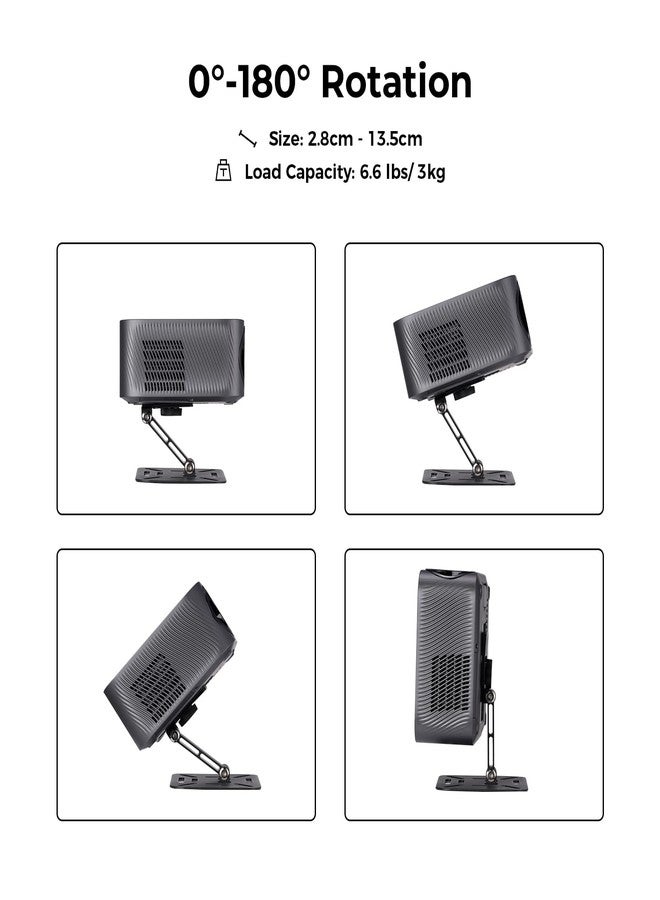 iSinbox Projector Foldable Mount, Mini Ceiling Wall Projector Mount, Ultra-Compact Folding Stand Easy Setup with 180-Degree Rotation, Lightweight 295g Not Compatible with JY821 Model - Image 4