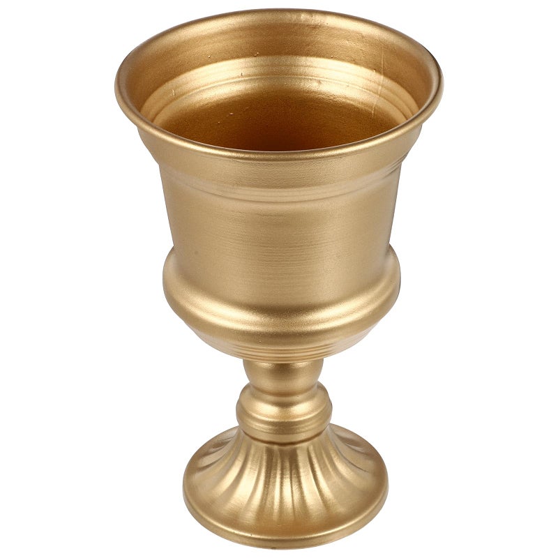 Yardwe Iron Urn Planter Rustic Metal Flower Pots Decoration Vase for Wedding Party Home Garden Porch Front Door Decoration Gold