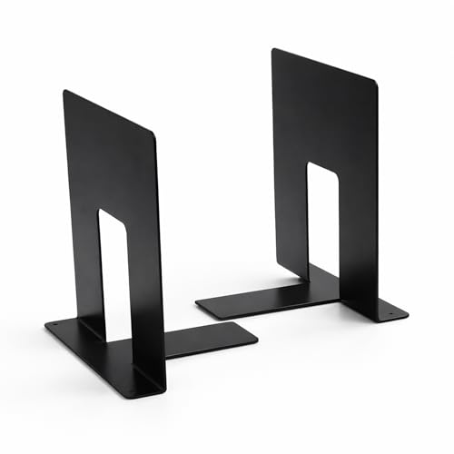 Spillbox Metal Non Slip Bookend Book Shelves | Book Stand |Home Decor | Book Holder| Case | Bracket | Book Holder Stand | Heavy Duty | Set | Book Ends for Office, Home - U Cut Small(Black) - Image 5