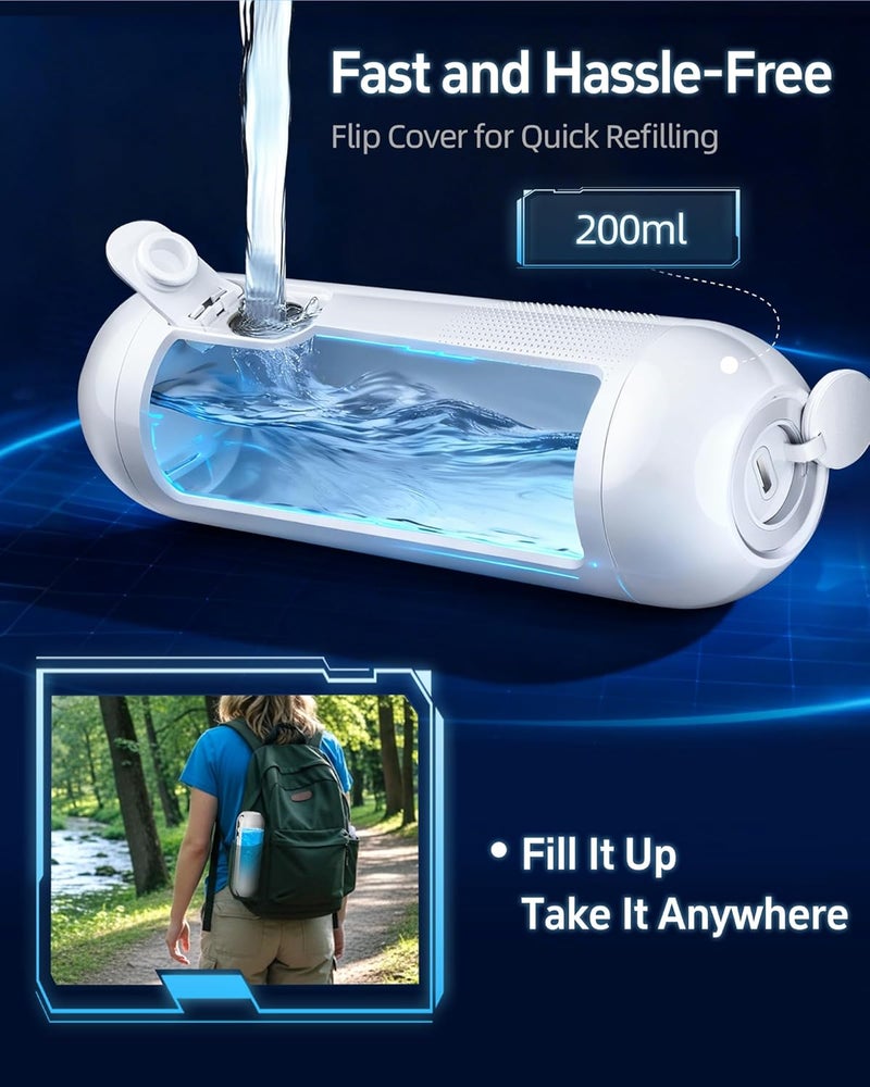 Redsack Electric Portable Bidet for Travel, Rechargeable USB-C Handheld High Pressure Sprayer, Camping 6.8oz Smart Foldable Water Storage, 2000mAh Battery Long Life, Personal Cleaner for Men & Women (White) - Image 5