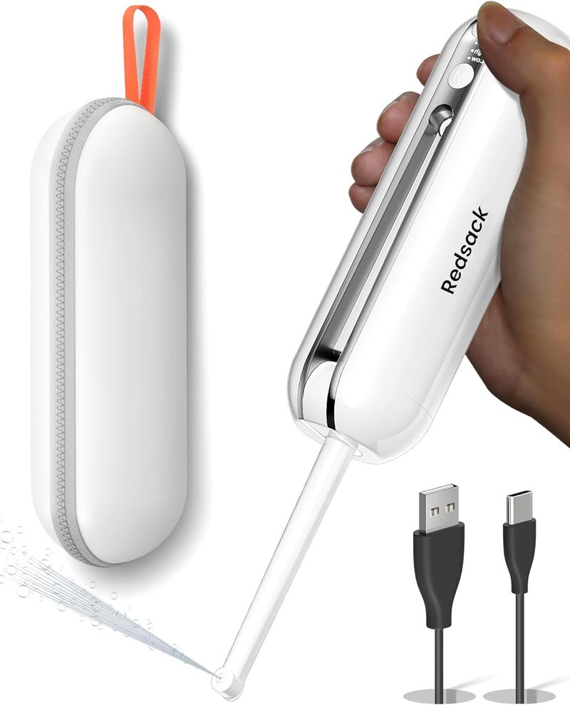 Redsack Electric Portable Bidet for Travel, Rechargeable USB-C Handheld High Pressure Sprayer, Camping 6.8oz Smart Foldable Water Storage, 2000mAh Battery Long Life, Personal Cleaner for Men & Women (White) - Image 1