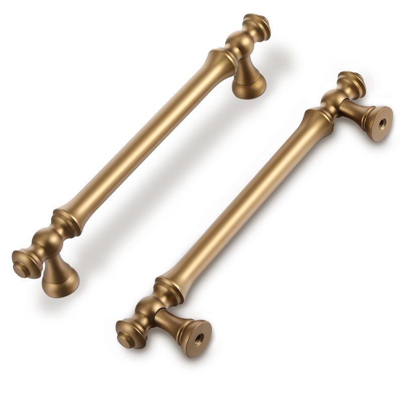 Shimeyao 10 Pack Champagne Gold Cabinet Pulls 5"(128 mm) Hole Center Vintage Cabinet Pulls Handles Drawer Handles Closet for Kitchen Bathroom Drawer Dresser Pull Hardware Hole Center - Image 1