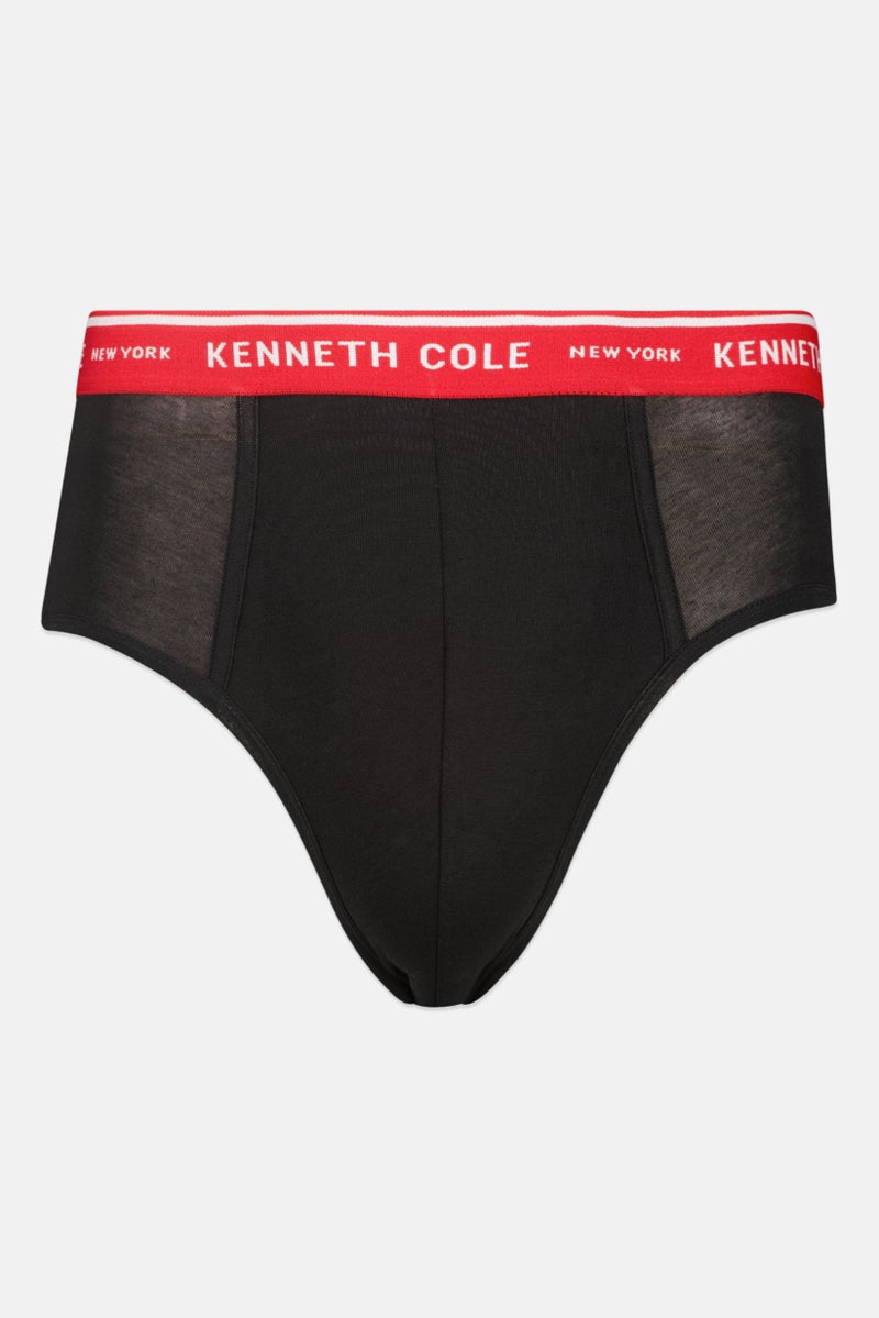 Kenneth Cole Men 2 Pack Brand Logo Briefs, Black - Image 2