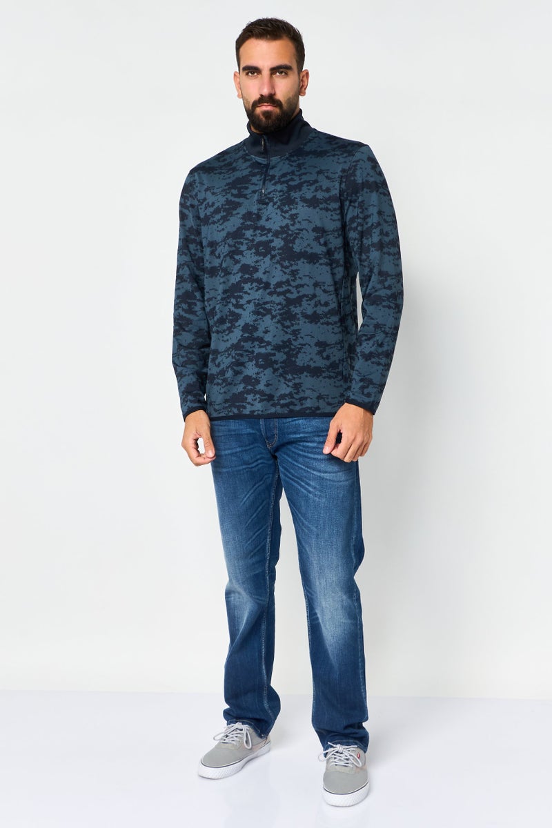 Lyle & Scott Men Mock Neck Long Sleeve Space Dye Sweatshirt, Multicolor - Image 4