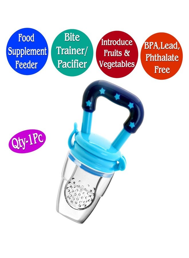 Joy Buzz Baby Feeding Product | Combo of Babies Silicone Spoon Food Feeder 190ml & Fruit Nibbler Pack of 2 (Blue Nibbler) - Image 4
