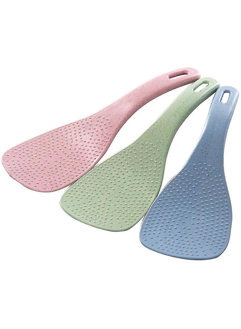 Wheat straw environmentally friendly household kitchen rice spoons 3-pack  - Image 1