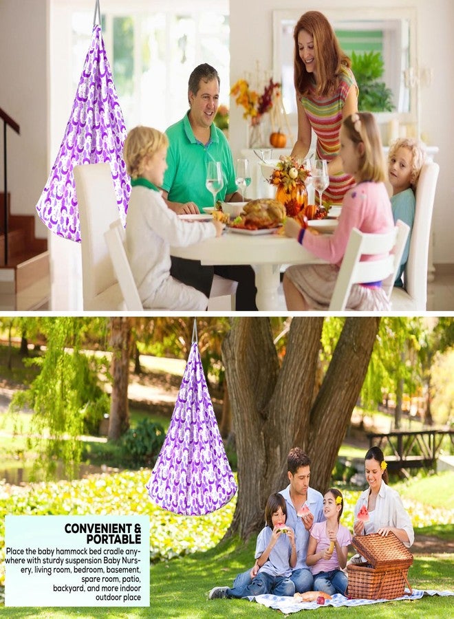 ParentsLap Plum Baby Cradle with Mosquito Net and Spring (Purple) - Image 4