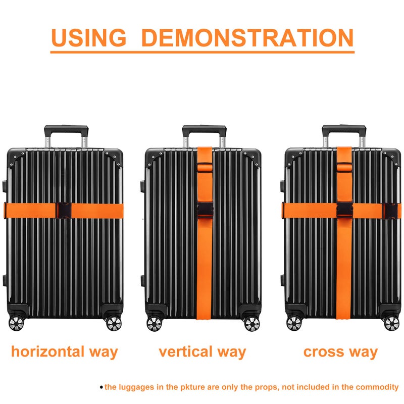 Chelmon Luggage Straps for Suitcases TSA Approved Travel Belt 4 Pack by Chelmon(Orange) - Image 5