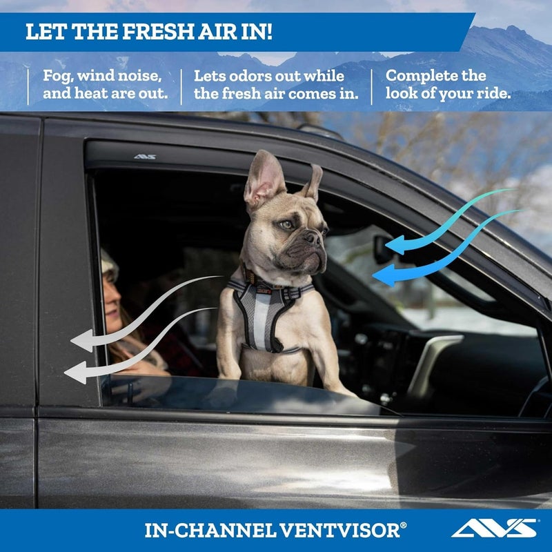 AVS Auto Ventshade [AVS] In-Channel Ventvisor for 2018-2023 Chevrolet Equinox - Smoke, 4 Piece Set - Image 2