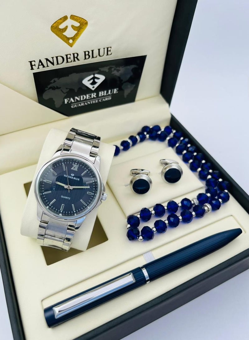 FANDER BLUE Distinction and elegance, new men's sets, latest edition. The set consists of a watch, a pen, and a cufflink.