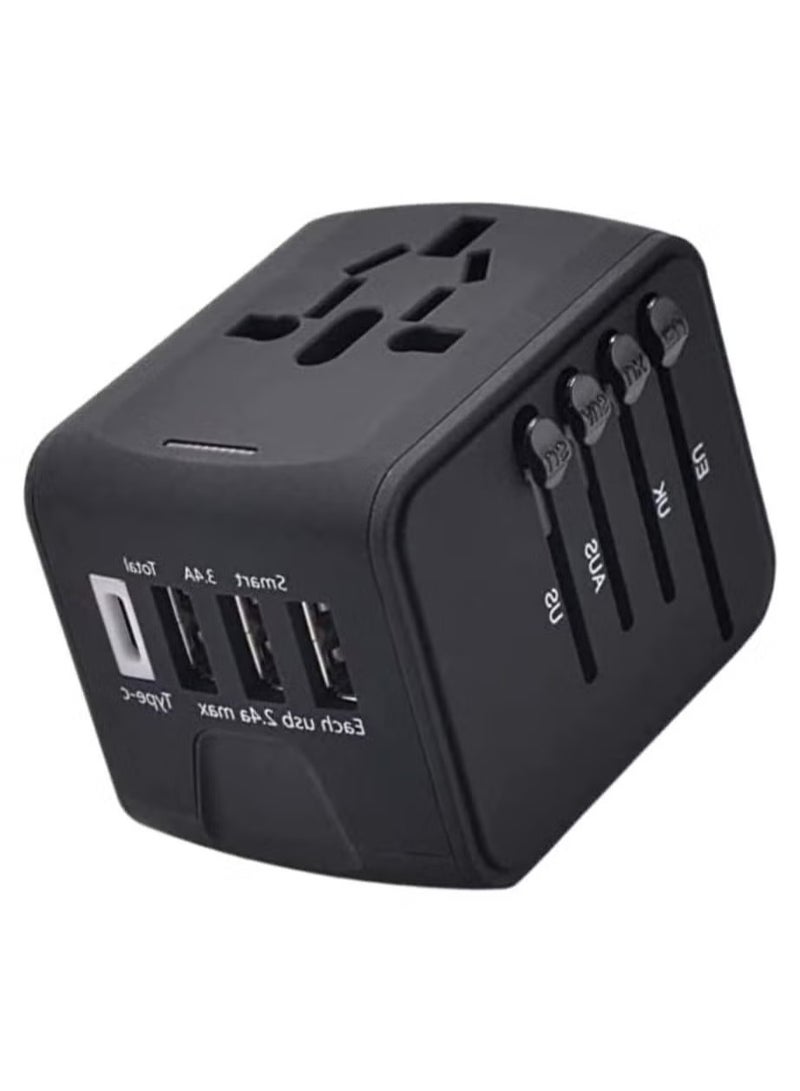 BORTONY Universal Travel Adapter with 4 Ultra-Fast USB Port and 1 Ultra-Fast USB Type C Port and Power Socket - Image 1