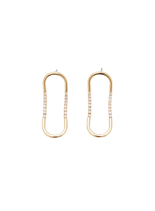 FOREVER 21 Geo Rhinestone Drop Earrings  - Image 1