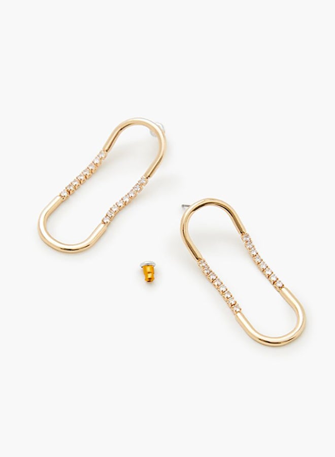 FOREVER 21 Geo Rhinestone Drop Earrings  - Image 3