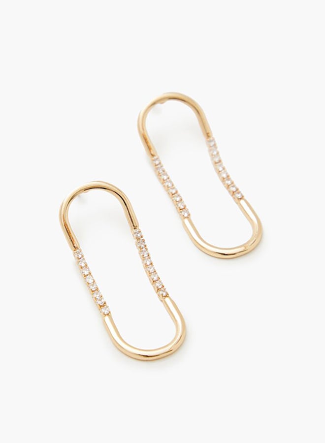 FOREVER 21 Geo Rhinestone Drop Earrings  - Image 2