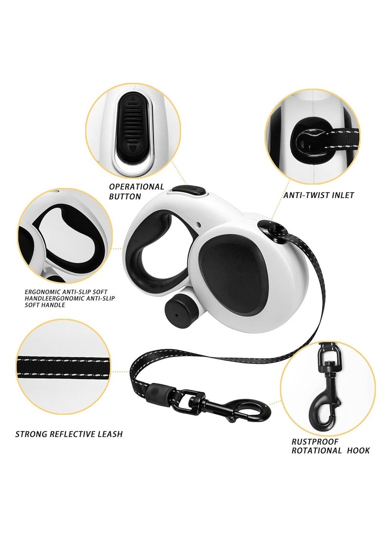 Retractable Dog Leash, Dispenser and 5M Strong Nylon Tape,Heavy Duty Walking Dog Leashes for Up to 50KGS 360° Tangle-Free Reflective Leash for Large Dogs