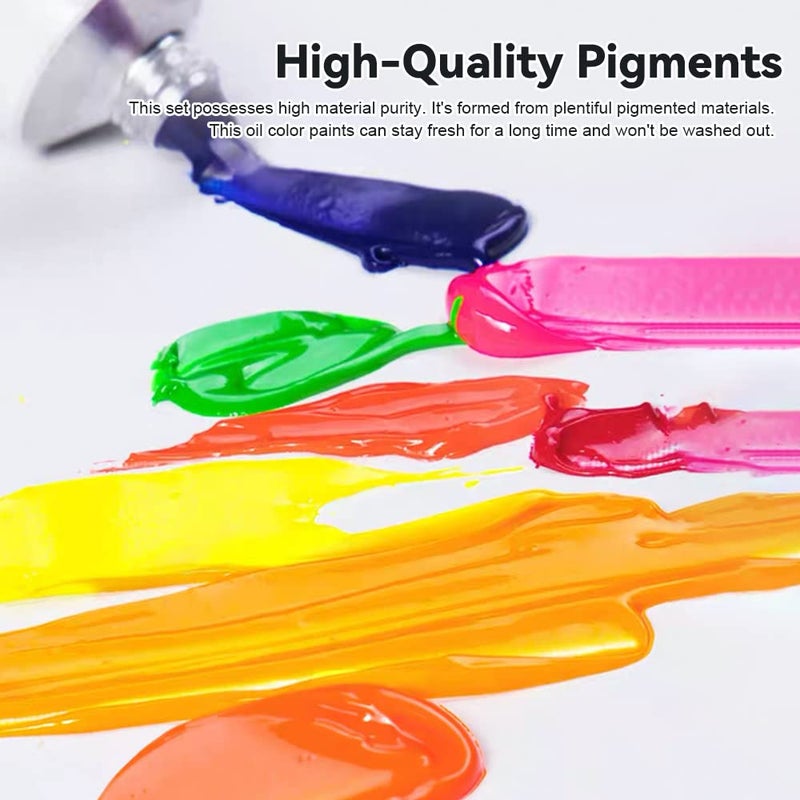 Paul Rubens Oil Paint, 12 Neon Colors with High Saturation, 50ml Large Tubes, Faster Drying Time, Art Supplies for Artists, Students, Beginners - Image 3