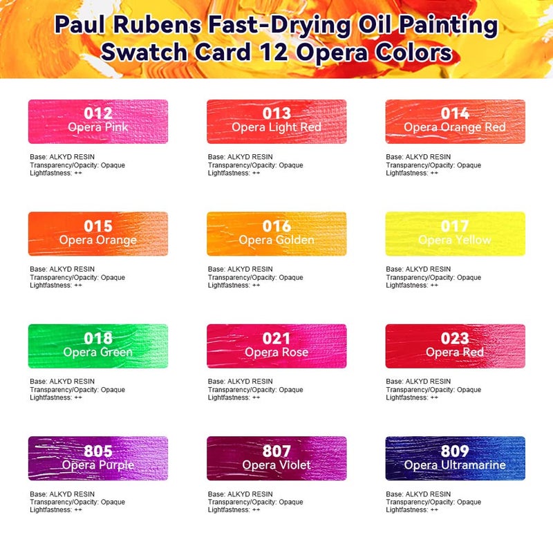 Paul Rubens Oil Paint, 12 Neon Colors with High Saturation, 50ml Large Tubes, Faster Drying Time, Art Supplies for Artists, Students, Beginners - Image 5