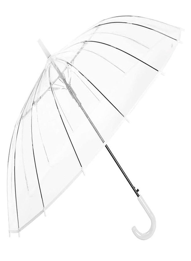 SOPTOOL Windproof Travel Umbrella for Rain - Automatic Open Large Umbrella Big for Men & Women, Compact & Lightweight with Vent for Wind, Big Size for Girls, Boys, Adults (Transparent) - Image 1