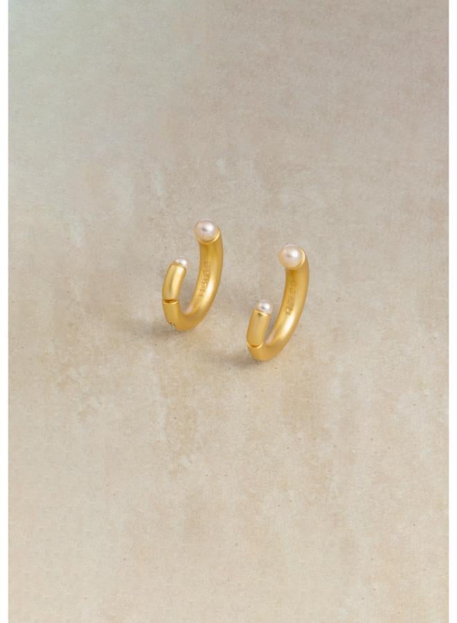 REISS ANAIS: Curve Pearl Front Back Earrings  - Image 1