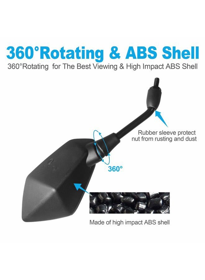 Trkimal Universal Adjustable Motorcycle Rear View Mirror - Rhombus Convex Mirror with 10mm Clockwise Thread Bolt for Handle Bar of Motorcycle, Scooter, Atv, Etc. - Image 3