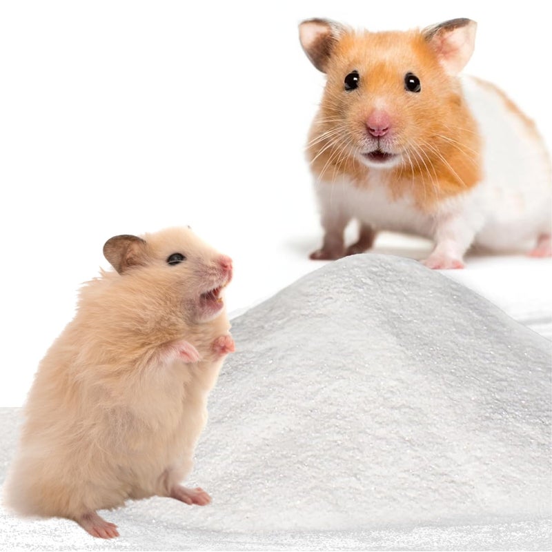 VAYINATO ® 200 جرام رمل حمام طبيعي فضفاض للهمسترات والحيوانات الأليفة الصغيرة | رمل تنظيف خالي من الغبار ومتحكم في الروائح لشيشيللا، خنازير غينيا، جربيلس | استحمام نظيف وآمن - Image 1