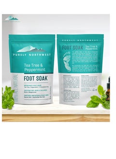 Purely Northwest Tea Tree Oil & Peppermint Foot Soak with Epsom Salt-for Stubborn Foot Odor, Athletes Foot Burning & Itching, Damaged Discolored Nails-A Natural Callus Remover 16 Ounces  - Image 2