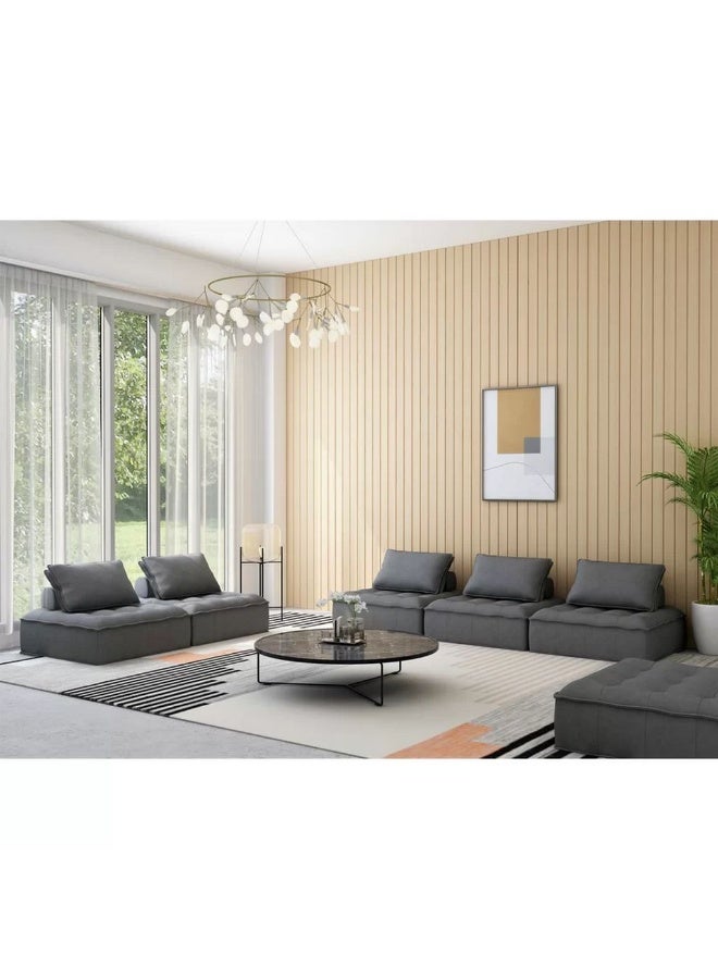 مردود السعودية طقم غرفة معيشة مكون من كنبة زاوية مع كرسي مفرد بُف - رصاصي - MA-FU-536 - Image 1