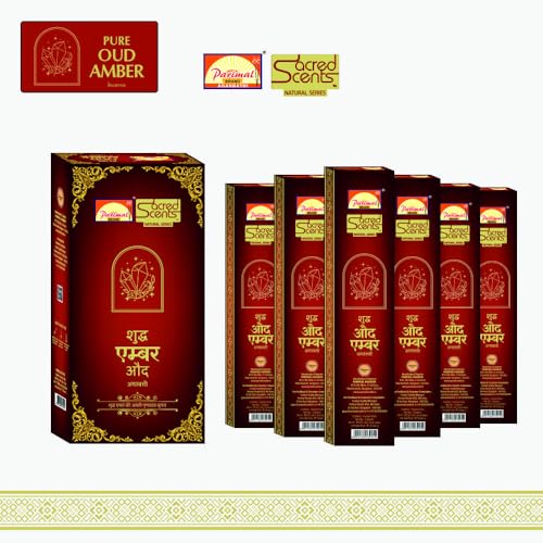 Parimal Incense (A6) | Sacred Scents Natural Pure Oud Amber Incense Sticks | Pack of 6-20 Grams X 6 = 120 G | Natural | Traditional | Hand Rolled Agarbathi | Traditional Incense | - Image 2
