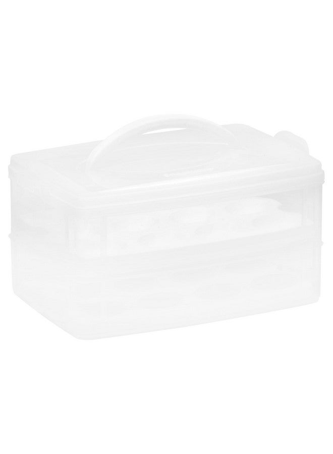 Snapware (2-Layer, 24 Eggs) Plastic Detachable Deviled Egg Carrier Storage Container With Lid and Handle, Freezer Dishwasher Microwave Safe - Image 4