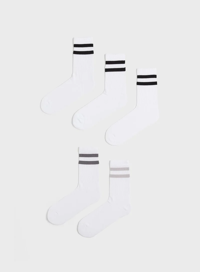 H&M 5 Pack Crew Socks