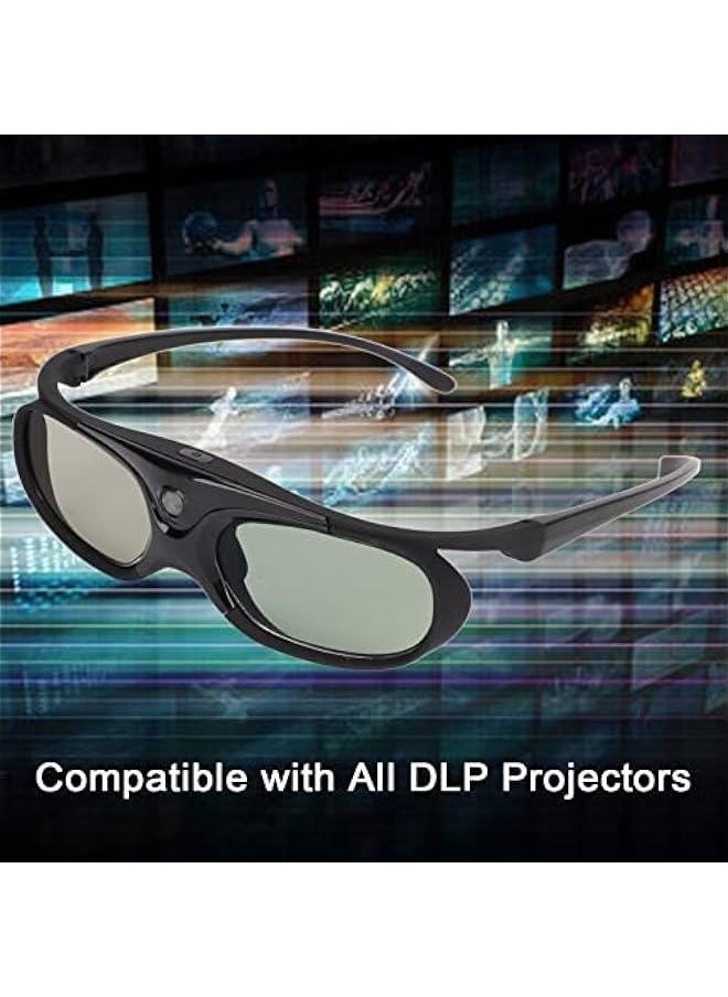 Generic 2Pcs DLP 3D Glasses, 144Hz Rechargeable 3D Active Shutter Glasses DLP Link LCD Lens 3D Glasses for 3D DLP Orojectors for Optoma, for BenQ, for Acer, for Vivitek, for Dell, for Viewsonic  - Image 2