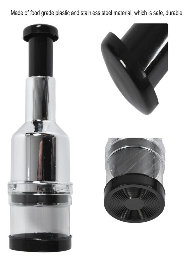 ZERONE Manual Food Chopper Stainless Steel Vegetable Chopper for Onion Garlic Slicing - Image 4
