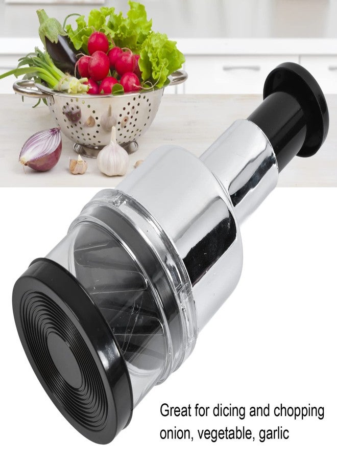 ZERONE Manual Food Chopper Stainless Steel Vegetable Chopper for Onion Garlic Slicing - Image 3