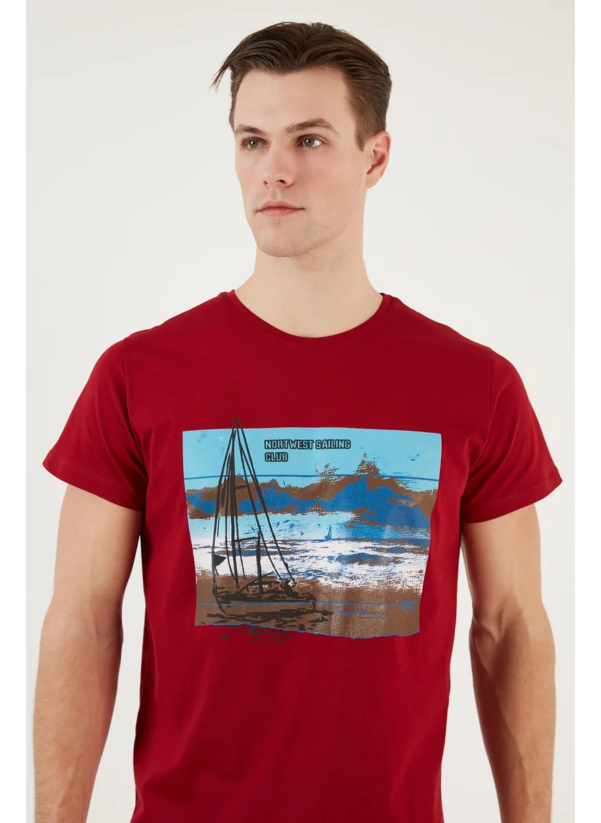 Buratti Printed Crew Neck 100% Cotton Slim Fit T Shirt Men's T Shirt 541YELKEN24