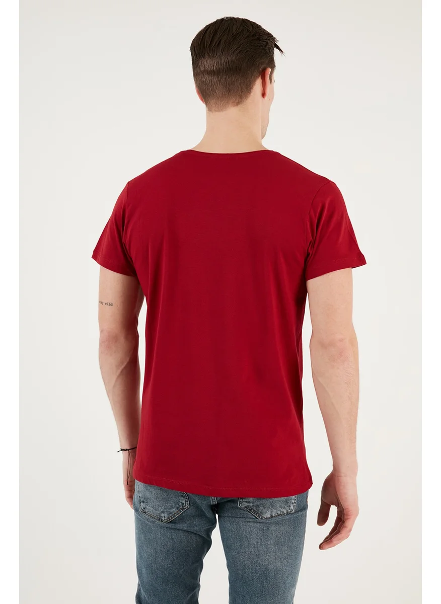 Buratti Printed Crew Neck 100% Cotton Slim Fit T Shirt Men's T Shirt 541YELKEN24