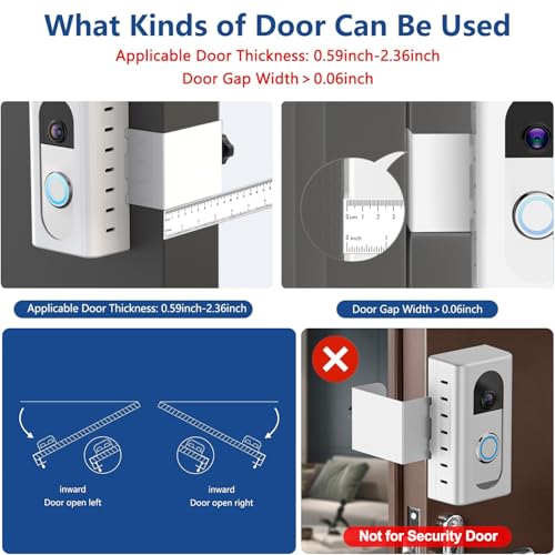 KIMILAR Anti-Theft Video Doorbell Mount Compatible with Ring/Blink Video Doorbell (Not for Blink 2025 ver.), Adjustable Mounting Bracket Accessories for Houses, Apartments, Not for Security Door - Image 3