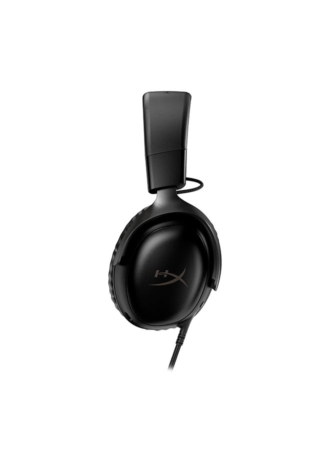 هايبركس HyperX Cloud III - سماعة رأس سلكية للألعاب، الكمبيوتر الشخصي، PS5، Xbox Series X|S، محركات بزاوية 53 مم، DTS، رغوة الذاكرة، إطار متين، ميكروفون فائق الوضوح 10 مم، USB-C، USB-A، 3.5 مم - أسود - Image 2