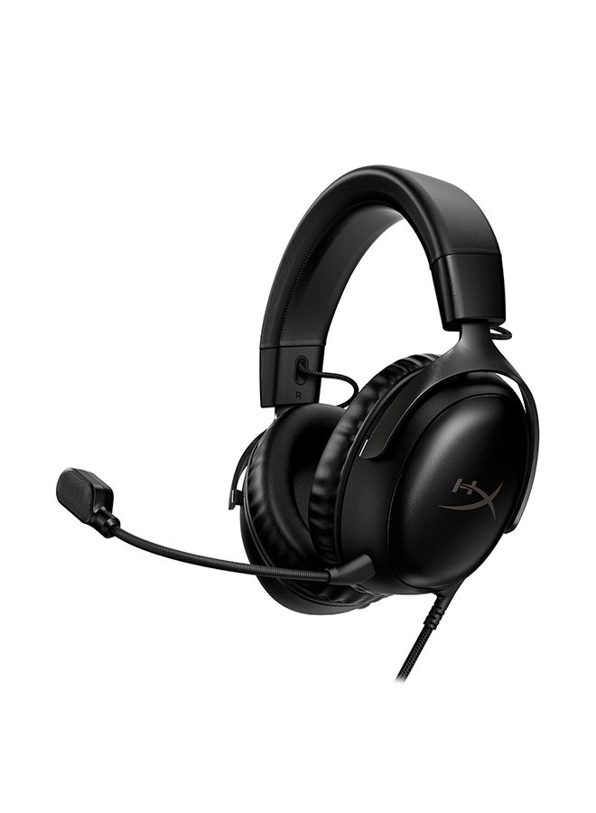 هايبركس HyperX Cloud III - سماعة رأس سلكية للألعاب، الكمبيوتر الشخصي، PS5، Xbox Series X|S، محركات بزاوية 53 مم، DTS، رغوة الذاكرة، إطار متين، ميكروفون فائق الوضوح 10 مم، USB-C، USB-A، 3.5 مم - أسود - Image 1