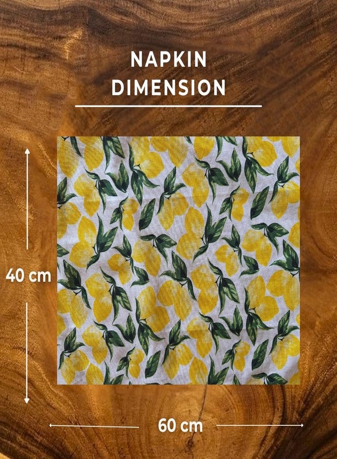 Oak & Lily Set of 3 Kitchen Napkins | Dish Towels | 100% Cotton | Premium European Quality | Washable, Large Size (40 * 60cm) Kitchen Cloth for Roti, Cleaning, Drying, Wiping | Lemon Yellow Print - Image 5