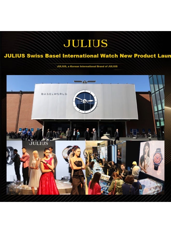 Julius Women'S Fashion Student Watch Large Dial Calendar Week Quartz Ladies Watch Black Ja-1381B - Image 3