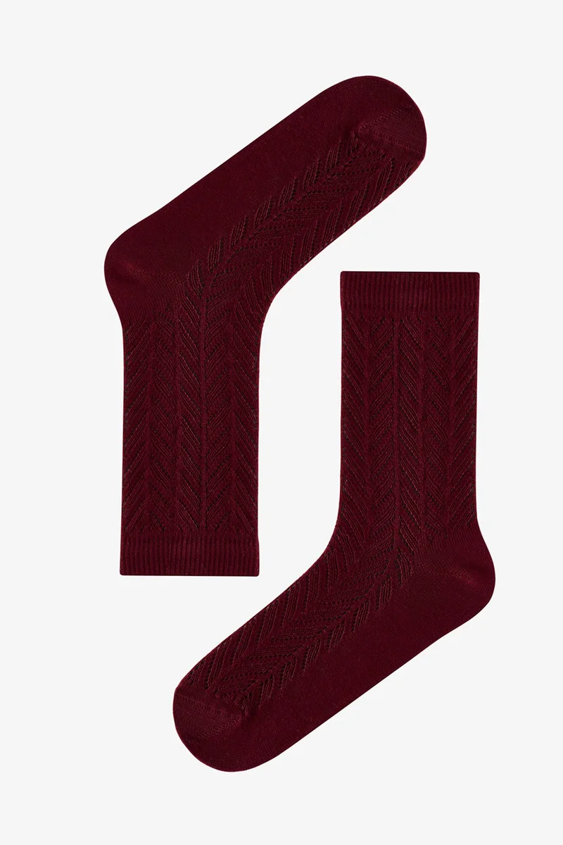 Penti PENTI Braided Colosio Openwork Pattern Twin Crew Socks