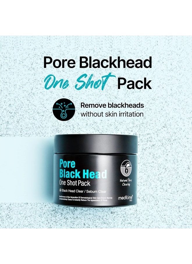 Meditime - Pore Blackhead One Shot | Sebum and Blackhead Remover Mask | Clay Mask for Blackheads and Pores | Korean Skincare Pore Minimizer & Nose Blackhead Remover | Whitehead Remover (3.53 Fl Oz) - Image 1